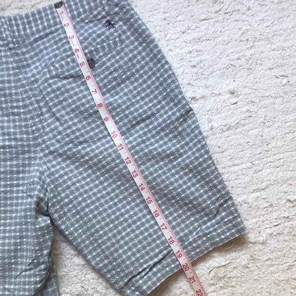 Penguin seersucker patterned shorts 10” inseam sz 34 EUC blue gray white - Picture 3 of 7